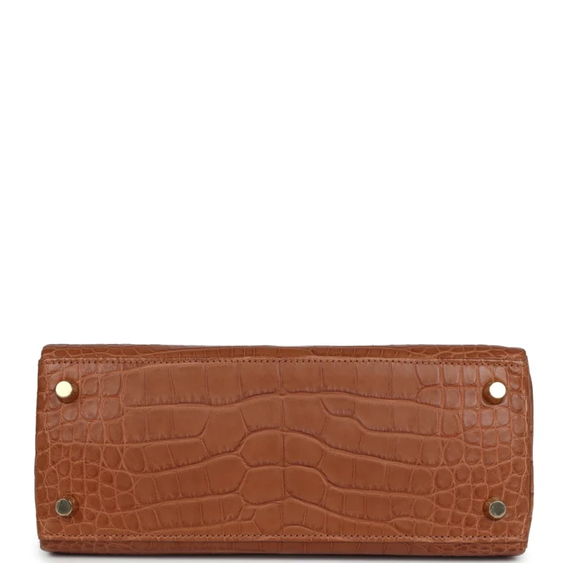 Hermès KELLY RETOURNE 25 ALLIGATOR MATTE GOLD GHW K25AMG 7