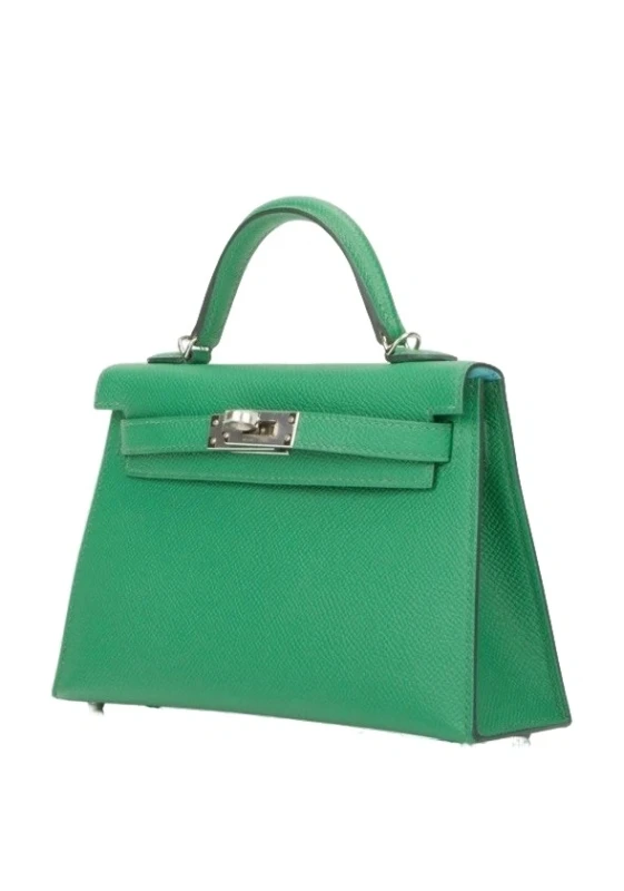 Hermès KELLY II SELLIER MINI VERSO VEAU EPSOM AE CACTUS/PAILLE PHW H071962CKAE 5