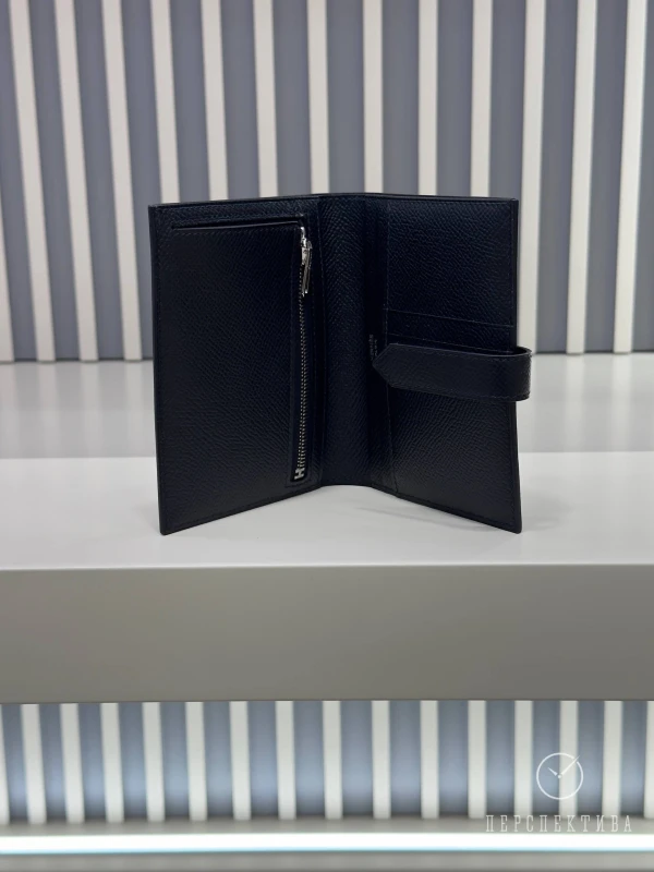 Hermès BEARN COMPACT WALLET EPSOM NOIR PHW H082875CC 5
