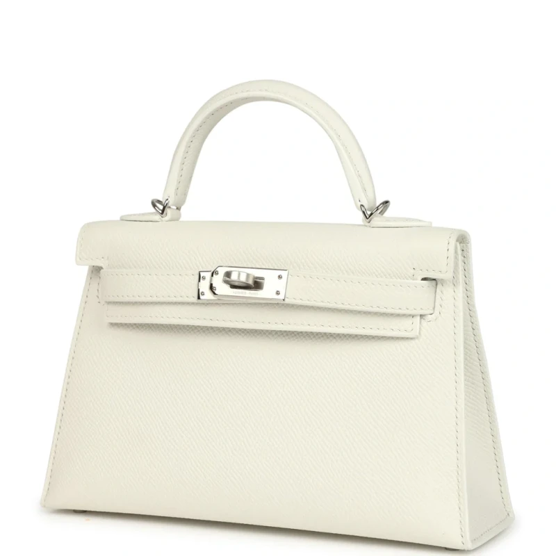 Hermès KELLY 20 MINI VEAU EPSOM NEW WHITE PHW K20ENW 4