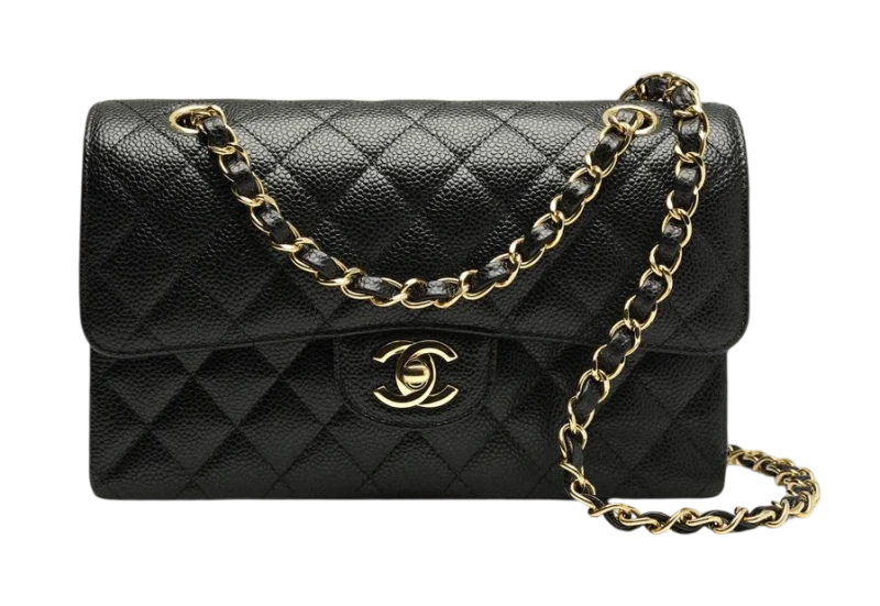 Chanel Small Classic Handbag Grained Calfskin Gold-Tone Metal Black A01113-Y01864-C3906 1
