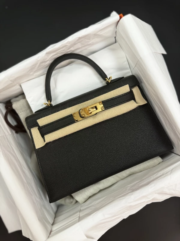 Hermès KELLY 20 MINI EPSOM NOIR GHW K20EN 3