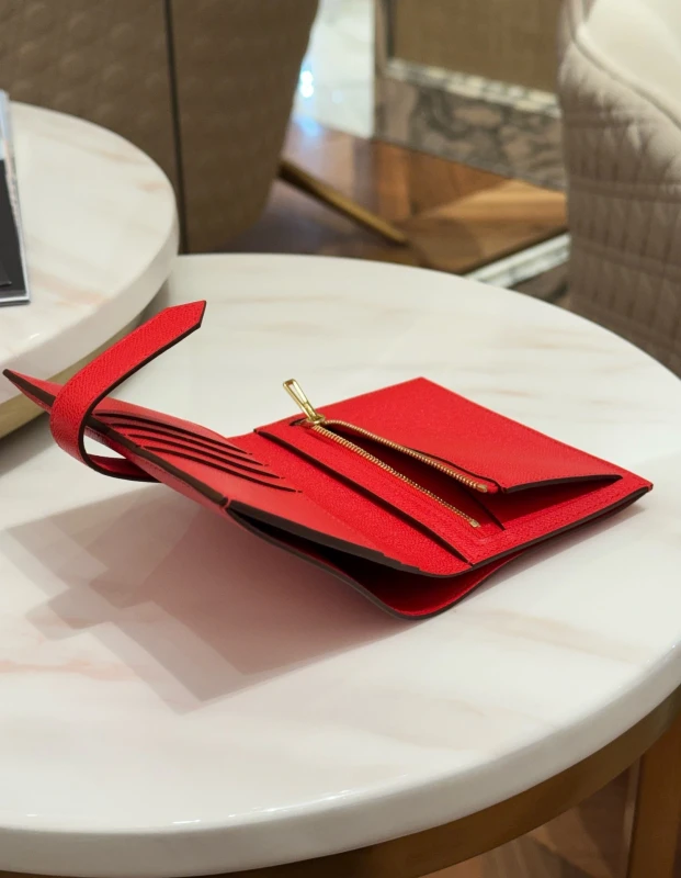 Hermès Bearn Compact Wallet Red HWallet 5
