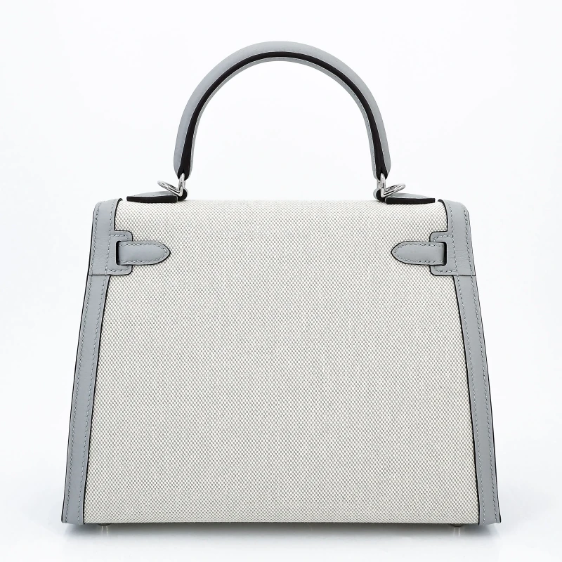 Hermès KELLY SELLIER 25  TOILE/VEAU SWIFT BLEU GLACIER PHW K25TOILE 4