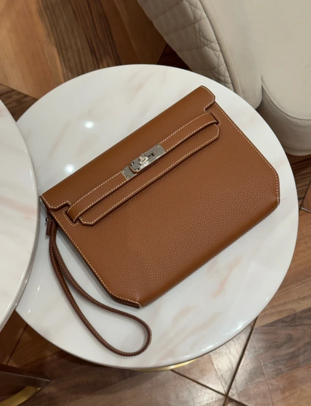 Hermès Kelly Pouchette Depeches 25 Togo Gold H078401CK 7