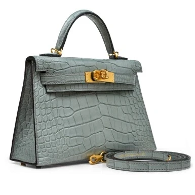 Hermès KELLY 20 MINI ALLIGATOR MATTE GRIS CIMENT GHW K20AGC 2
