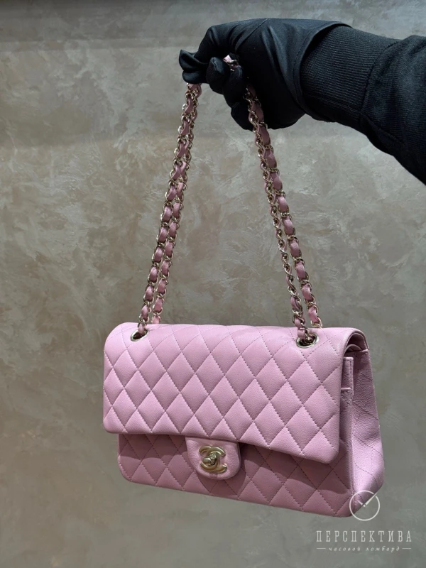 Chanel Classic 11.12 Handbag Grained Shiny Calfskin & Gold-Tone Metal Rose a01112b10583u3650 5