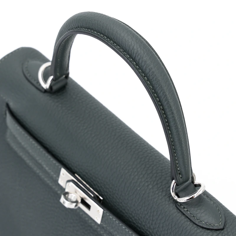 Hermès KELLY RETOURNE 2 STRAP 25 VEAU TOGO VERT FONCE PBHW K25TVF 3