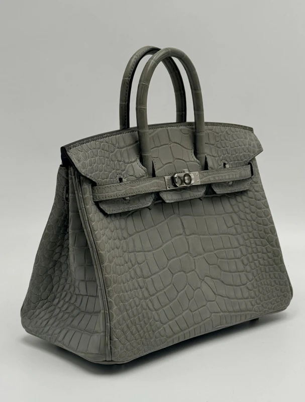 Hermès BIRKIN 25 ALLIGATOR MATTE GRIS CIMENT PHW B25AMGC 3