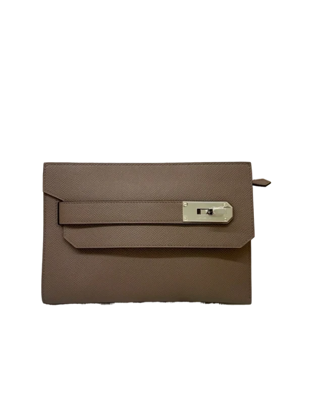 Pochette Hacademi Epsom Gris Etain