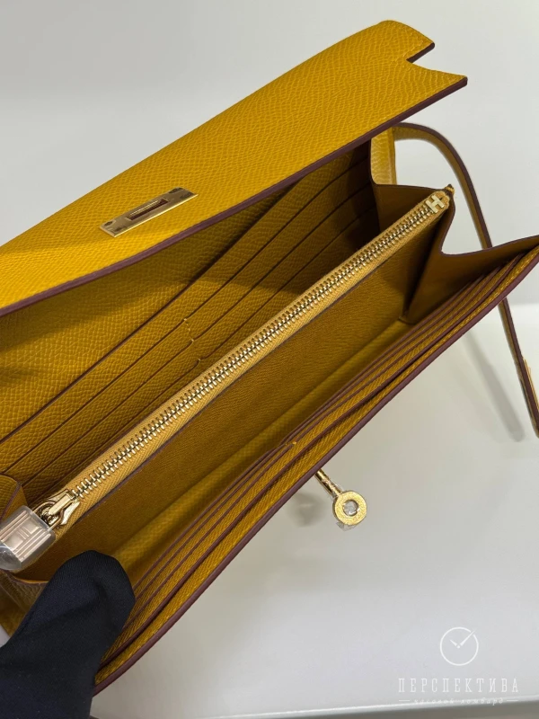 Hermès Kelly Long Wallet Jaune Ambre Epsom Gold Hardware KLWJA 5