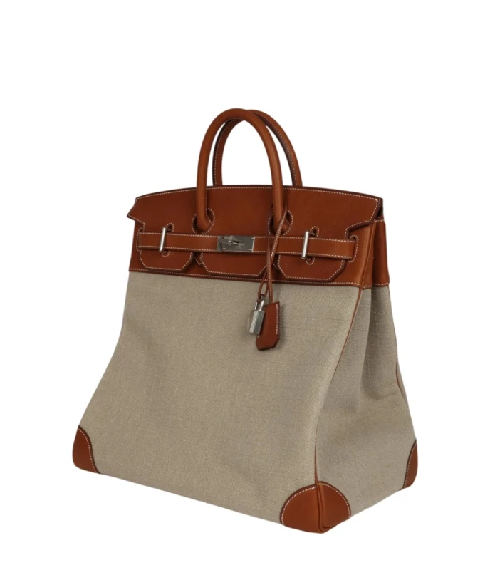 Hermès Birkin HAC 40 Fauve Barenia and Ficelle Toile H PHW 084509CKAA 5