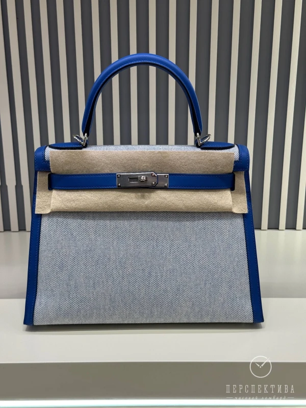 Hermès KELLY 28 VEAU SWIFT/TOILE PHW K28TSB 9