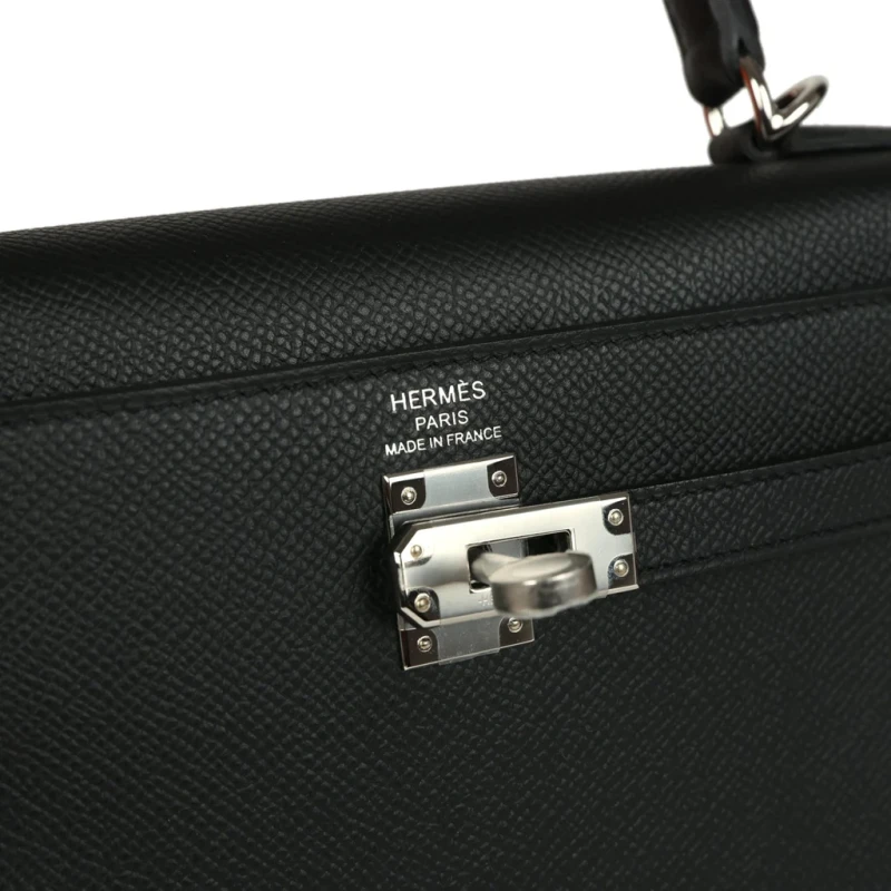 Hermès KELLY SELLIER 25 VEAU EPSOM NOIR PHW K25EN 6