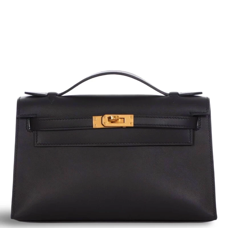 KELLY POCHETTE VEAU SWIFT NOIR GHW