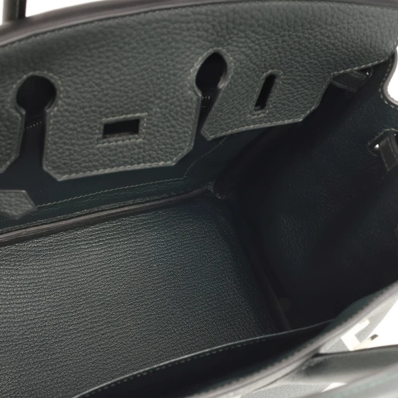 Hermès BIRKIN 25 VEAU TOGO NEW VERT FONCE PHW B25TNVF 7