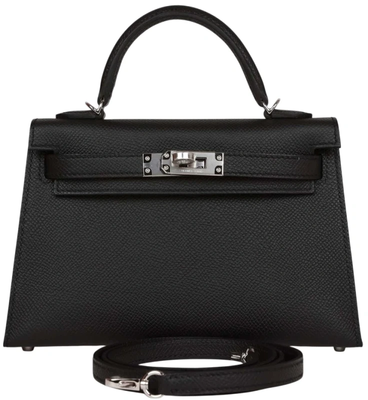 KELLY 20 MINI EPSOM NOIR PHW
