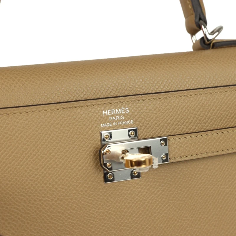 Hermès KELLY SELLIER 25 VEAU EPSOM POUSSIERE ELECTRUM HARDWARE K25EP 7