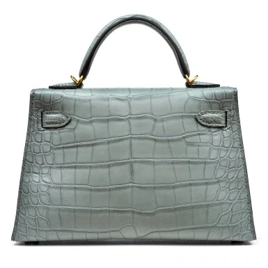 Hermès KELLY 20 MINI ALLIGATOR MATTE GRIS CIMENT GHW K20AGC 3