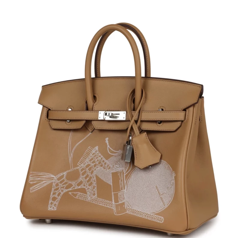 Hermès BIRKIN 25 IN & OUT LIMITED EDITION VEAU SWIFT BISCUIT PHW B25INOUT 2