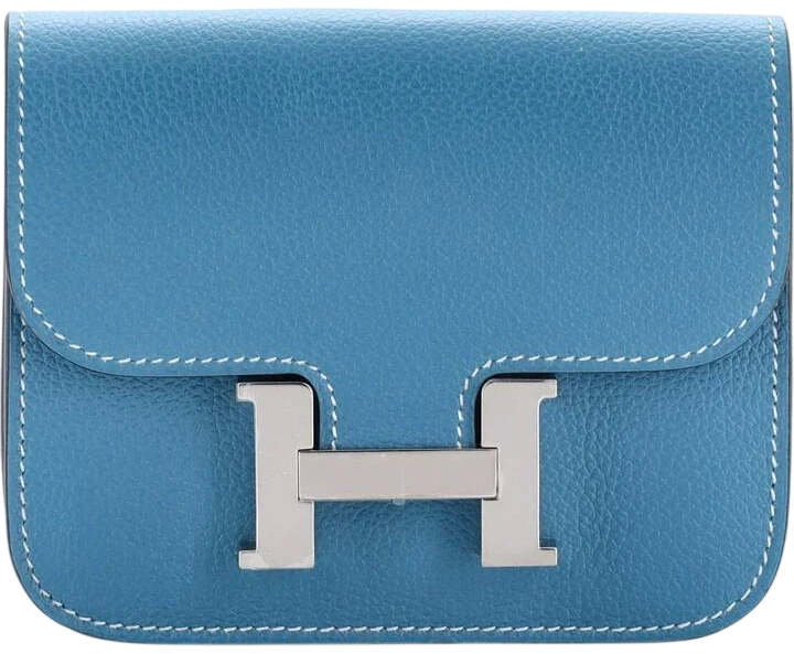 Constance Slim Wallet Evercolor Bleu Jean