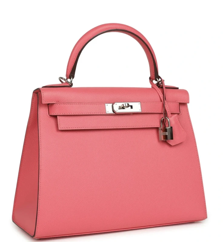 Hermès KELLY SELLIER 25 VEAU EPSOM ROSE AZALEE PHW K25RA 3