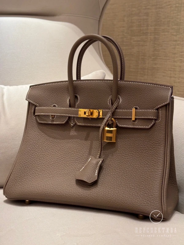 Hermès BIRKIN 25 VEAU TOGO 18 ETOUPE GHW B25TE 2