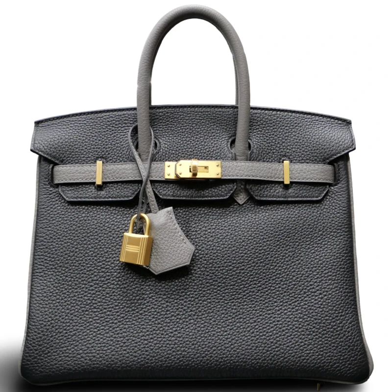 BIRKIN 25 HSS SPECIAL ORDER TOGO NOIR / GRIS MEYER BGHW