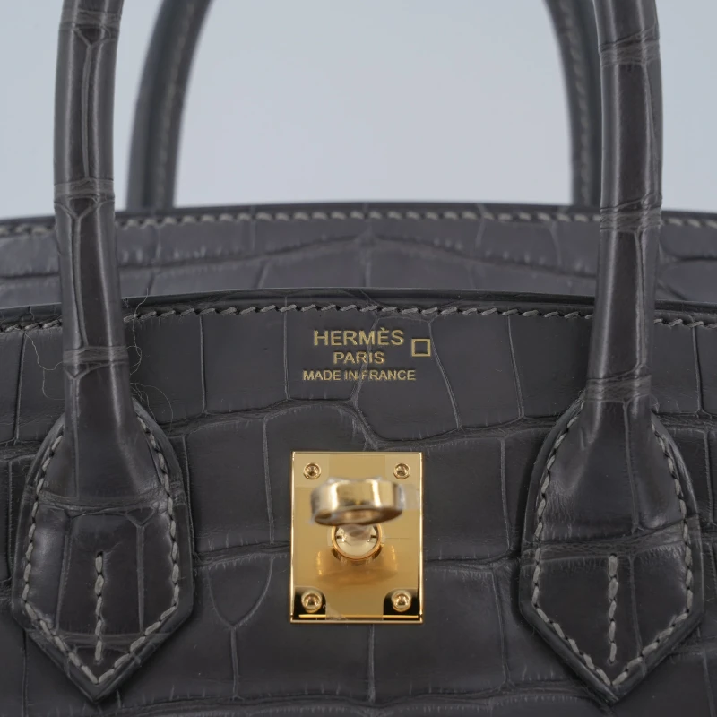 Hermès BIRKIN 25 ALLIGATOR MATTE GRAPHITE GHW B25AMG 6