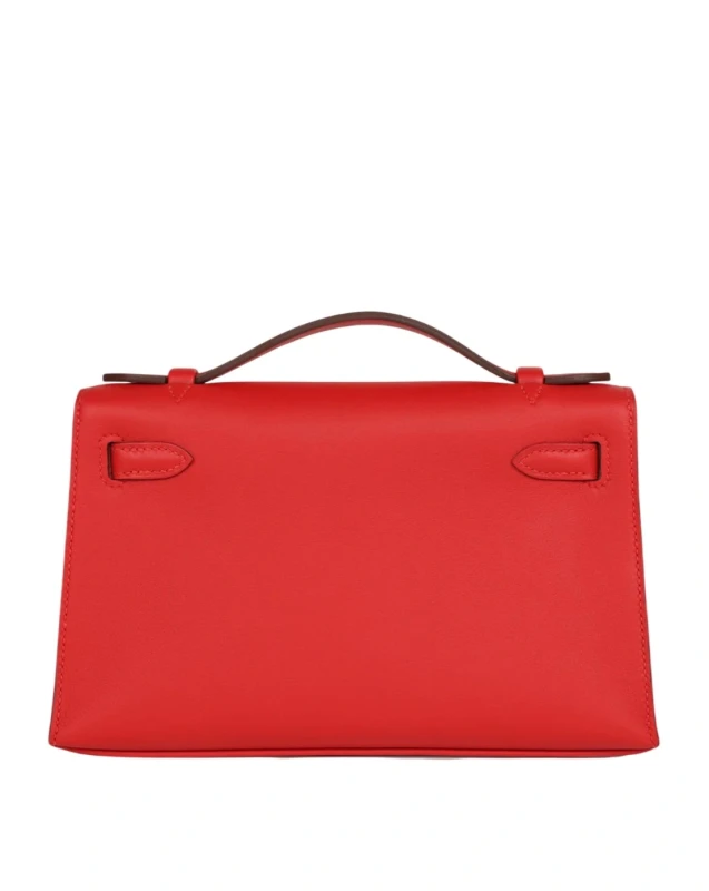 Hermès KELLY POCHETTE VEAU SWIFT ROUGE RADIEUX GHW H064929CAEW 6