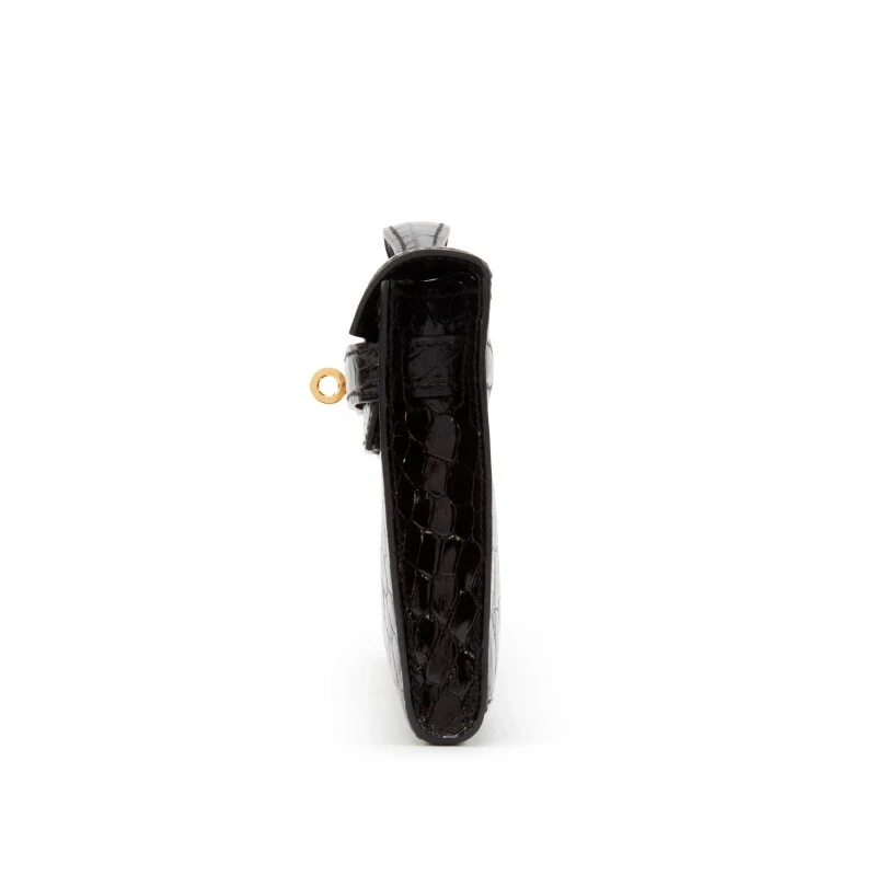 Hermès KELLY CUT SHINY CROCODILE NILOTICUS NOIR GHW KCUTCROCNILN 5