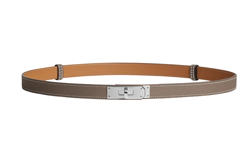 Hermès Kelly 18 belt Epsom Etoupe PHW H069853CK18 1