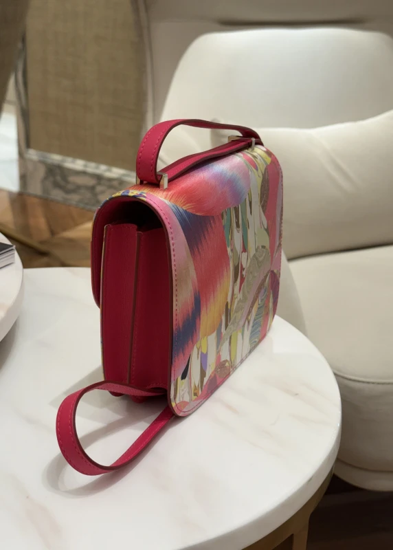 Hermès CONSTANCE 18 VEAU SWIFT ROSE MEXICO / MARBLE SILK PHW C18SILK 4