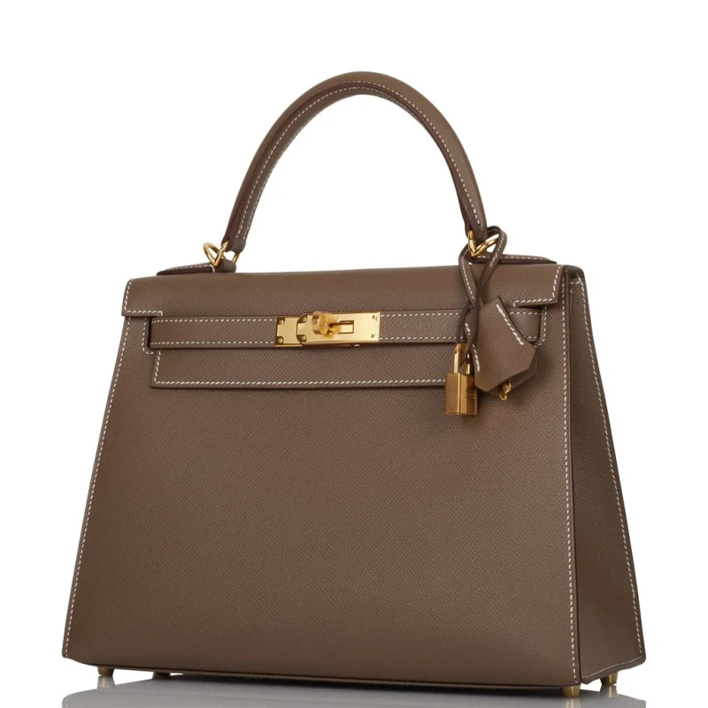 Hermès KELLY 28 VEAU EPSOM ETOUPE GHW K28EE 6