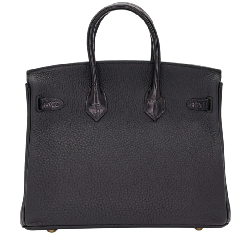 Hermès BIRKIN TOUCH 25 ALLIGATOR MATTE/TOGO BLEU NOIR/NOIR GHW B25TOUCHMATALLIGN 3