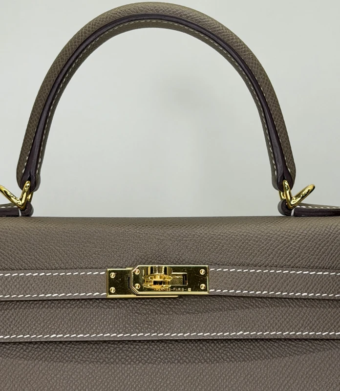 Hermès KELLY 25 VEAU EPSOM ETOUPE GHW K25EE 6