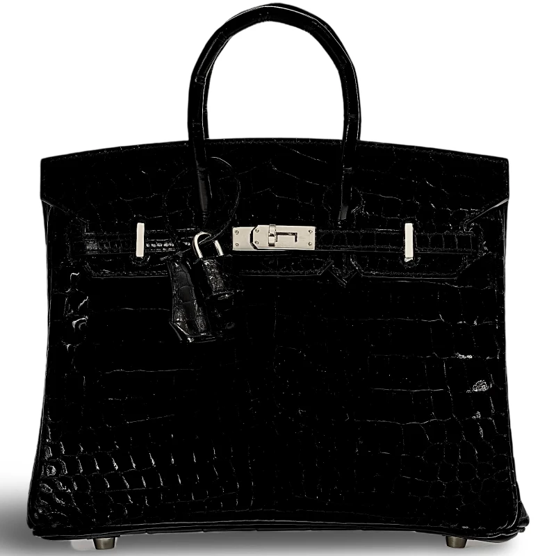 BIRKIN 25 CROCODILE POROSUS NOIR PHW