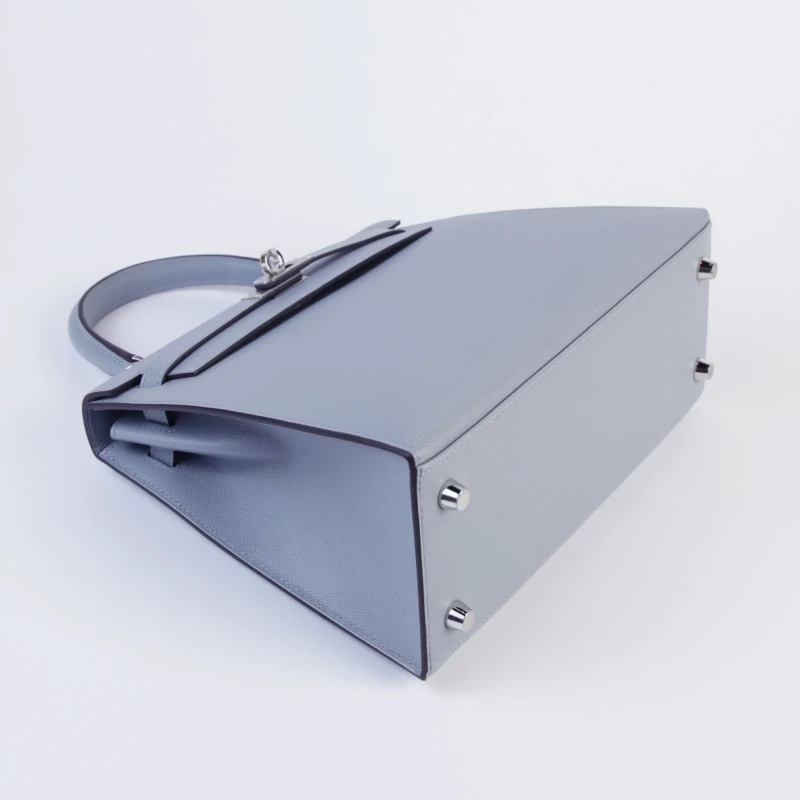 Hermès KELLY SELLIER 25 EPSOM GRIS PLATINE ELECTRUM HARDWARE K25EGP 5