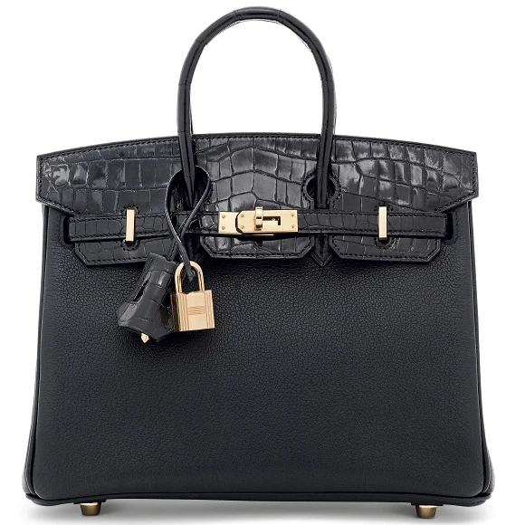 BIRKIN TOUCH 25 ALLIGATOR MATTE / VEAU TOGO NOIR GHW