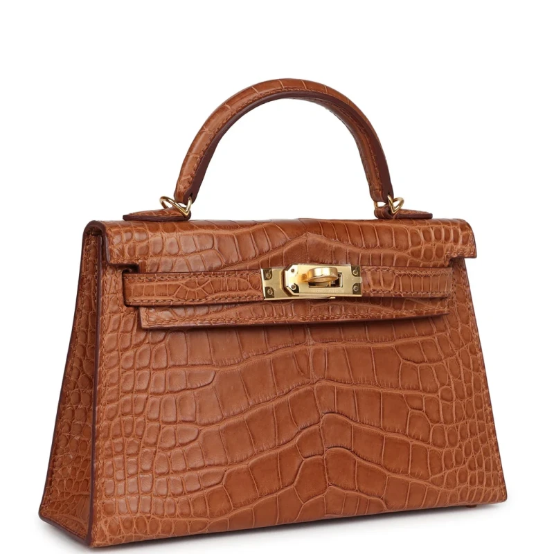 Hermès KELLY 20 MINI ALLIGATOR MATTE GOLD GHW K20AMG 2