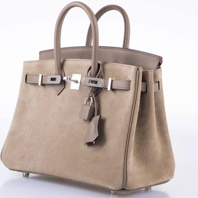 Hermès BIRKIN 25 VEAU GRIZZLY / VEAU SWIFT GRIS CAILLOU / ETOUPE PHW B25GRIZZLY 2