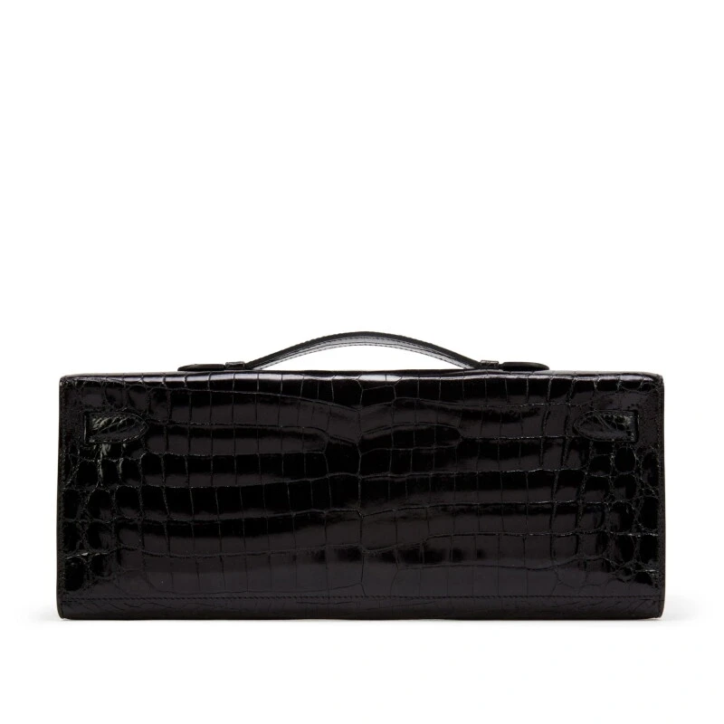 Hermès KELLY CUT SHINY CROCODILE NILOTICUS NOIR GHW KCUTCROCNILN 4