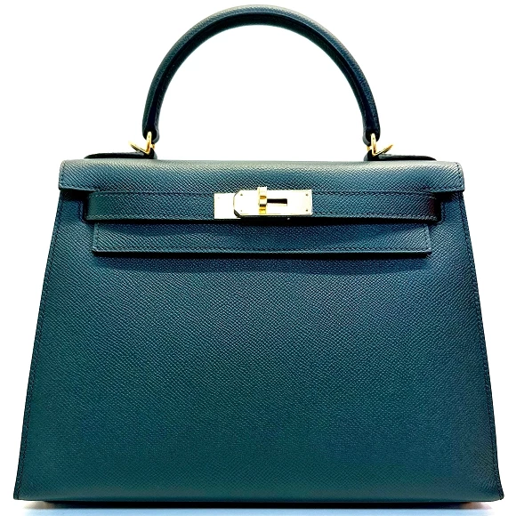 Hermès KELLE SELLIER 28 VEAU EPSOM VERT CYPRES GHW K28EVC