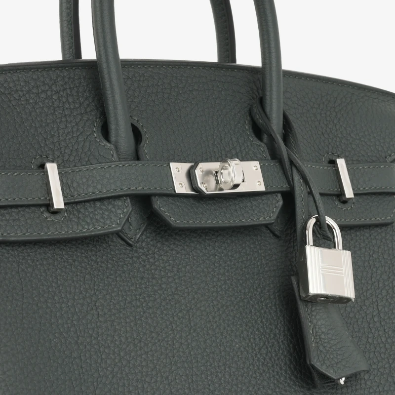 Hermès BIRKIN 25 VEAU TOGO NEW VERT FONCE PHW B25TNVF 6