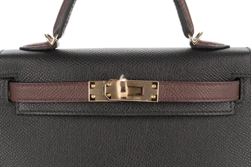 Hermès KELLY 20 MINI VEAU EPSOM HSS NOIR/ROUGE H PBHW K20HSS 5