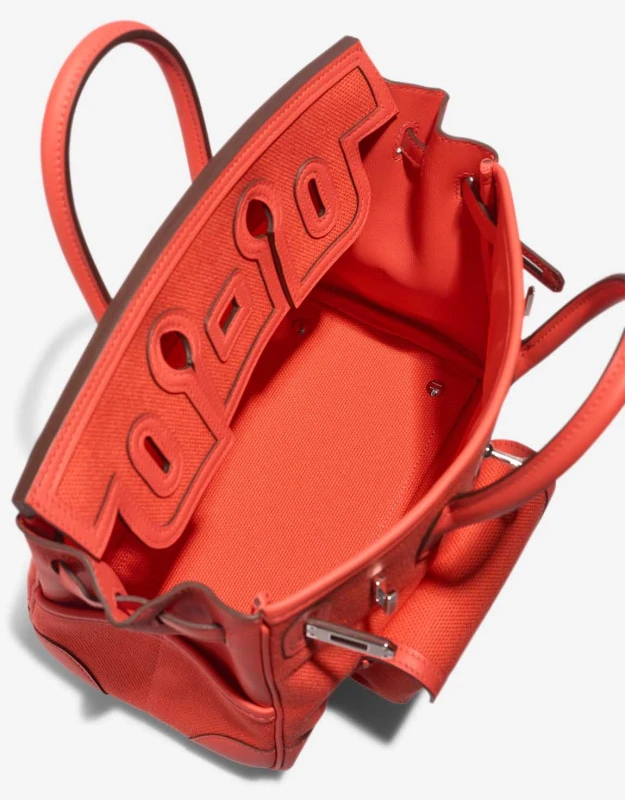 Hermès BIRKIN CARGO 25 VEAU SWIFT / CANVAS ORANGE FIELD PHW B25Cargo 6