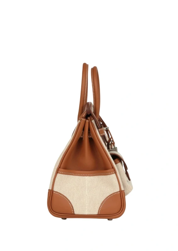 Hermès Birkin 25 Cargo Ecru-Beige Toile H & Gold Swift PHW H082739CK 5