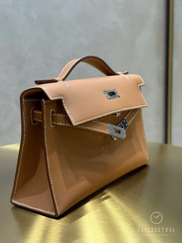 Hermès KELLY POCHETTE VEAU SWIFT GOLD PHW KPSG 2