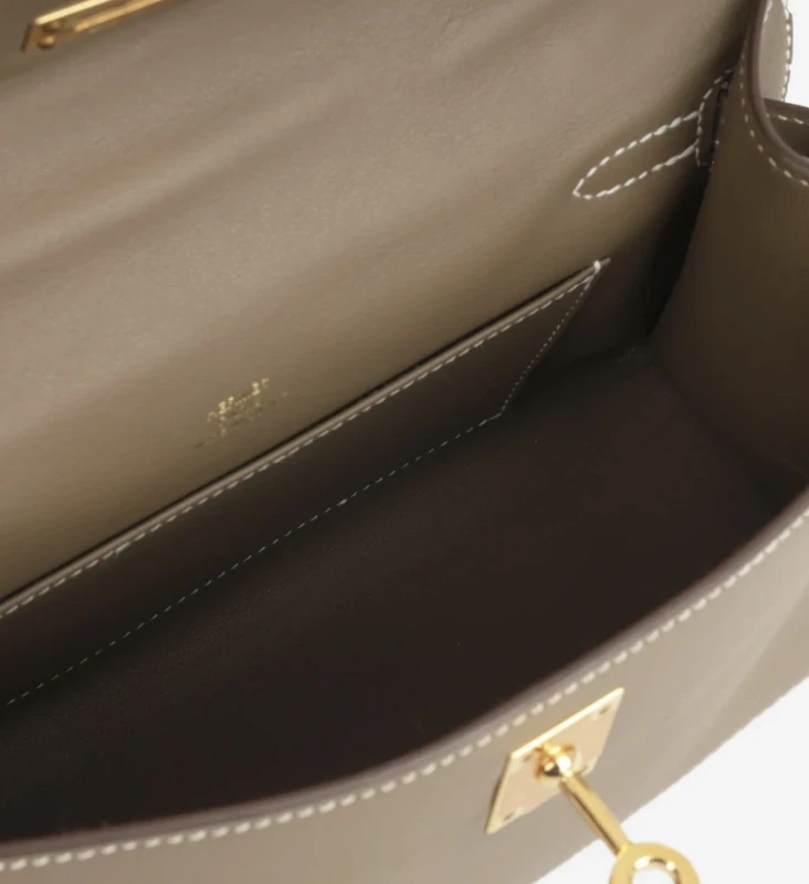 Hermès Kelly Pochette Veau Swift Etoupe GHW KPSP 6
