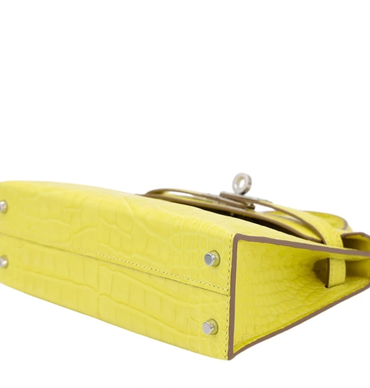 Hermès KELLY 20 MINI ALLIGATOR MATTE LIME PHW H071324CK 4